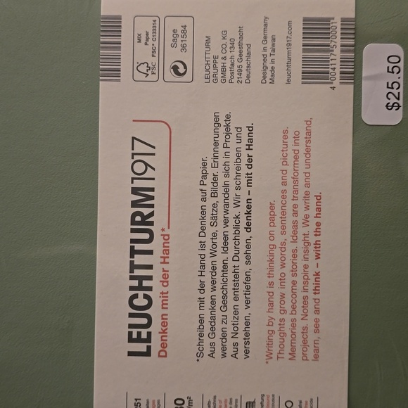 ❤️BUY 5 GET 3 FREE Notebook Medium (A5),Hardcover,251 numbered pages,Sage,dotted - Picture 8 of 10